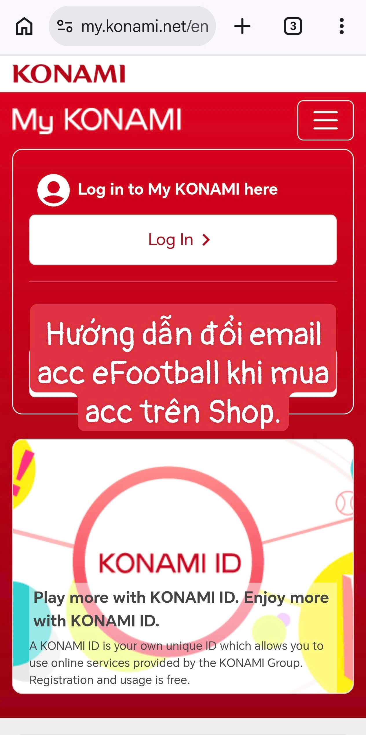 Hướng dẫn đổi email acc eFootball
