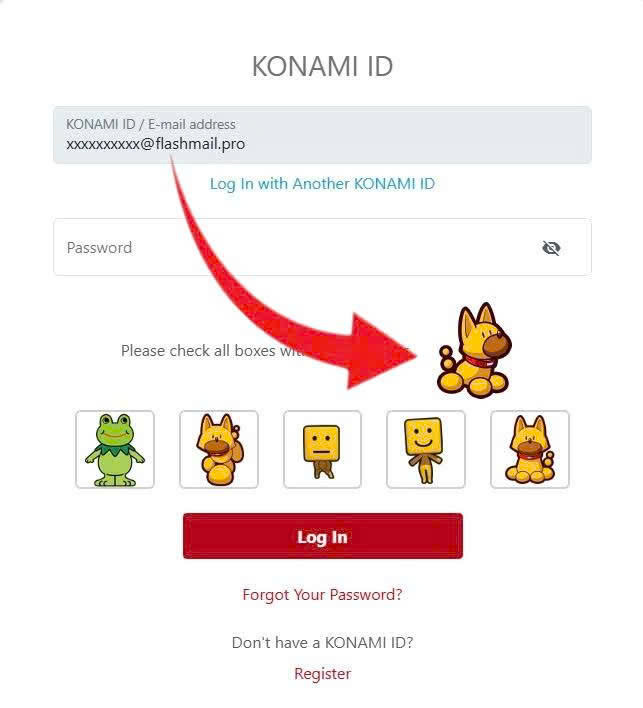 Xác thực CAPTCHA KONAMI