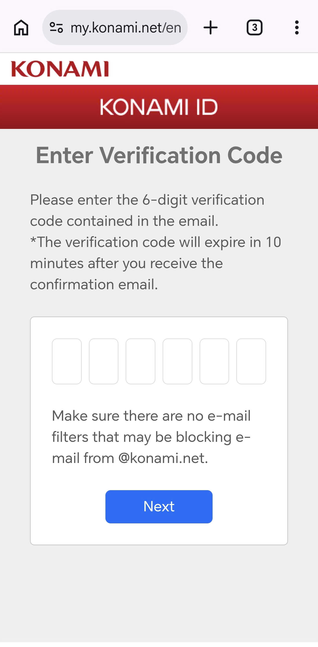 Xác nhận email mới bằng mã code